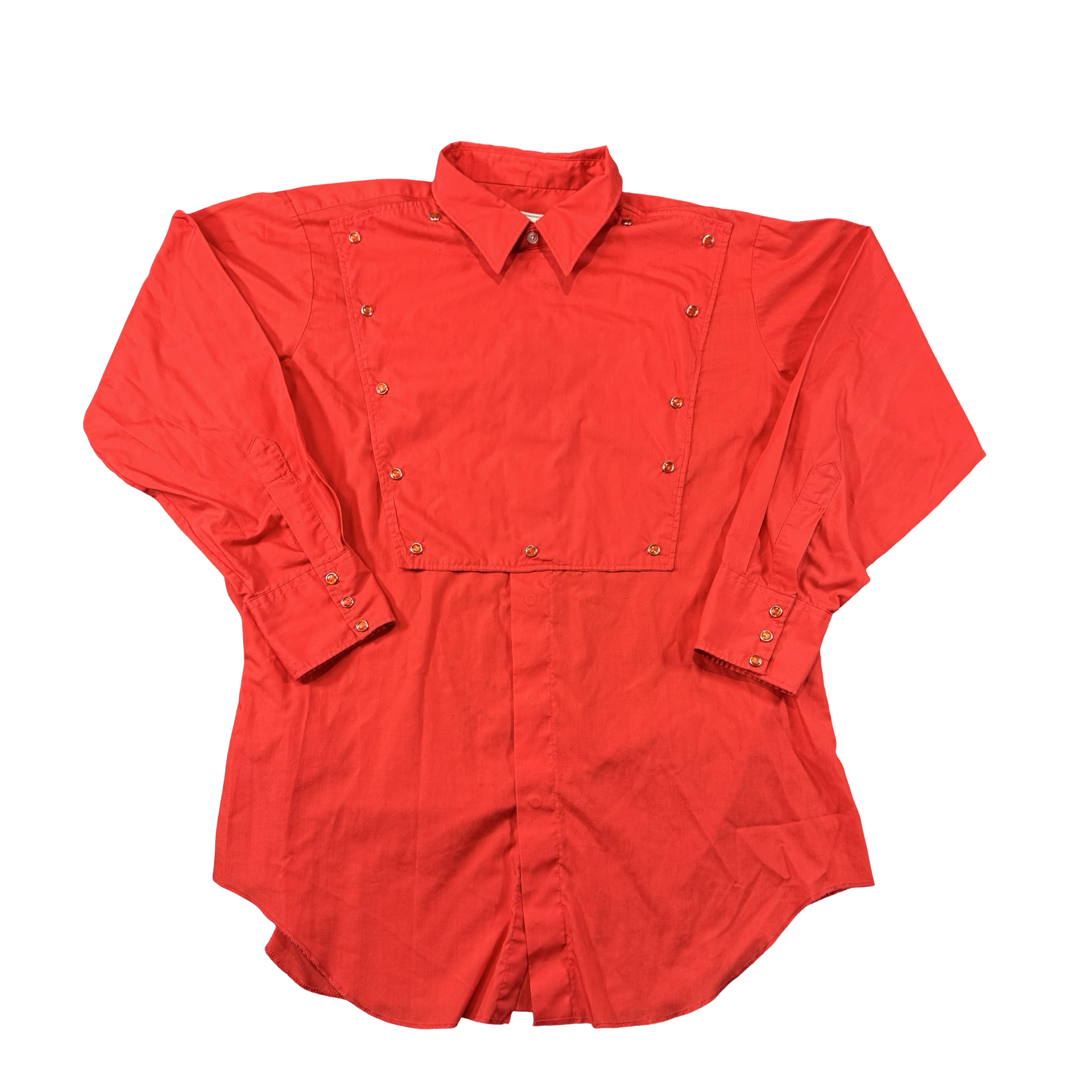 Vintage H Bar C California Ranchwear Red Western Snap Shirt Made in USA Mens XL