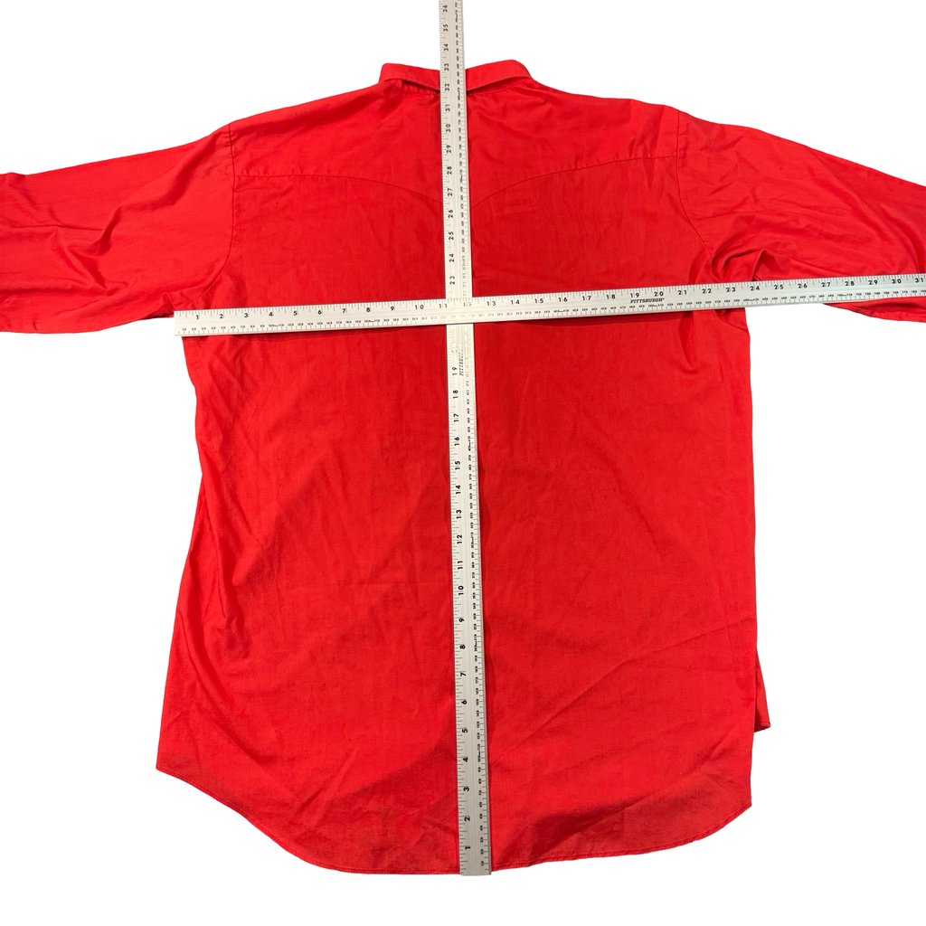 Vintage H Bar C California Ranchwear Red Western Snap Shirt Made in USA Mens XL