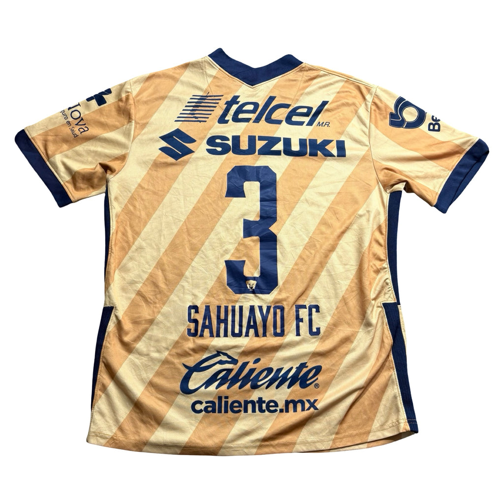 Nike Dri-FIT Pumas UNAM Third Soccer Jersey Gold Banca Mifel DHL Mens L