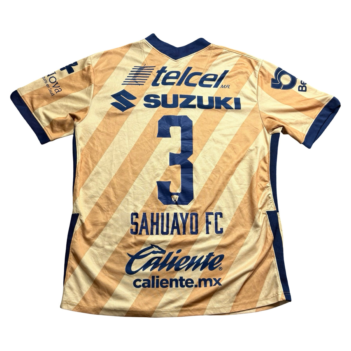 Nike Dri-FIT Pumas UNAM Third Soccer Jersey Gold Banca Mifel DHL Mens L
