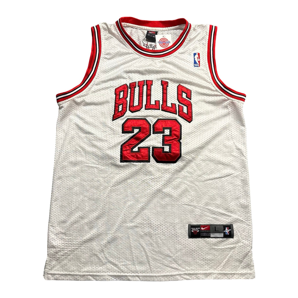 Vintage Nike Team NBA Chicago Bulls 23 Stitched Basketball Jersey White Mens L