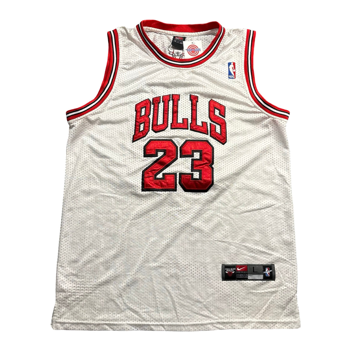 Vintage Nike Team NBA Chicago Bulls 23 Stitched Basketball Jersey White Mens L