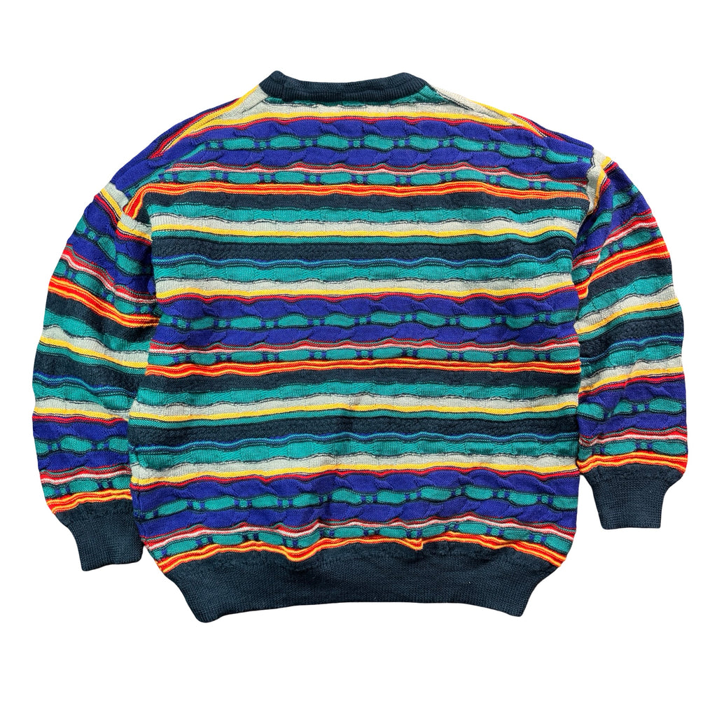 Vintage Purely Australian Co Coogi Style 3D Knit Crewneck Sweater Teal Mens XXL