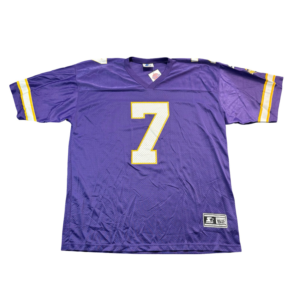 Vintage 1998 Starter NFL Minnesota Vikings 7 Football Jersey Purple Mens 52 XL