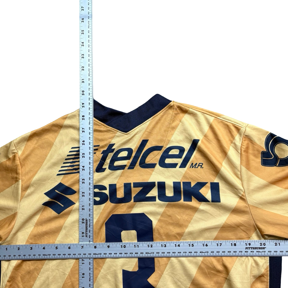 Nike Dri-FIT Pumas UNAM Third Soccer Jersey Gold Banca Mifel DHL Mens L