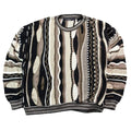 Vintage Protege Collection Coogi Style 3D Knit Sweater Black Brown Tan Mens XXL