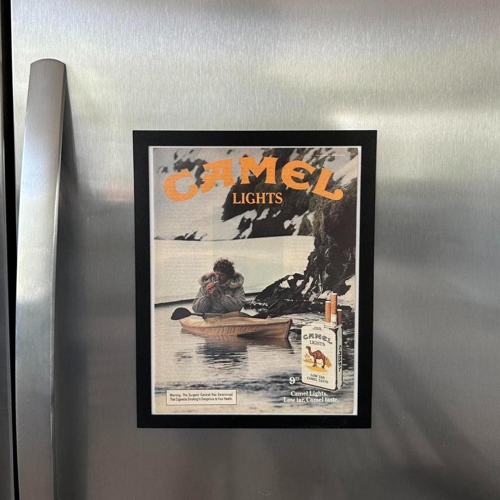 Vintage Framed 1983 Camel Lights Kayaking Arctic Adventure Ad