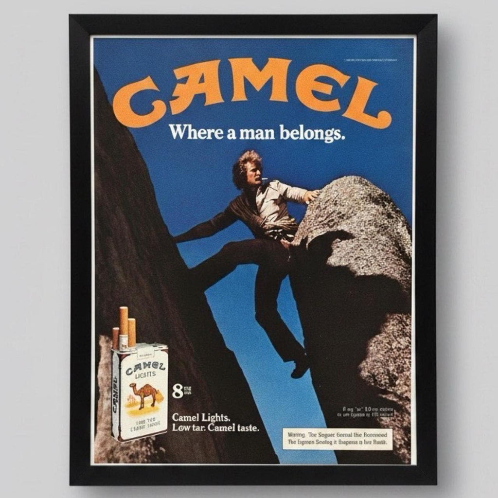Vintage 1981 Camel Lights Ad "Where a man belongs." with Frame
