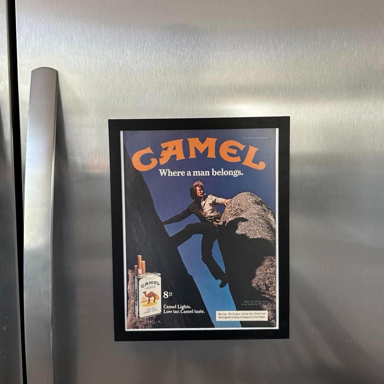 Vintage 1981 Camel Lights Ad "Where a man belongs." with Frame