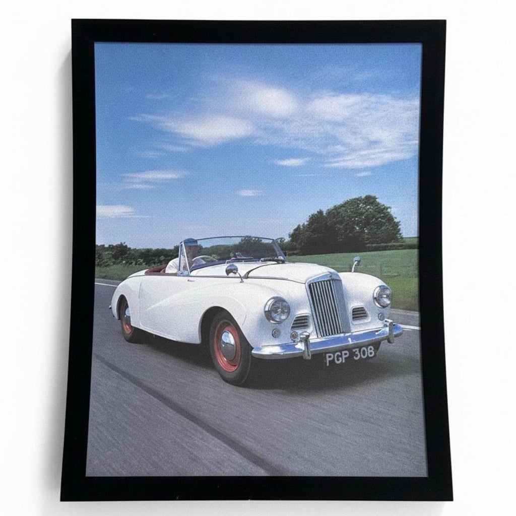 Vintage 1954 White Sunbeam Alpine Mark I Framed Editorial Print from 1997