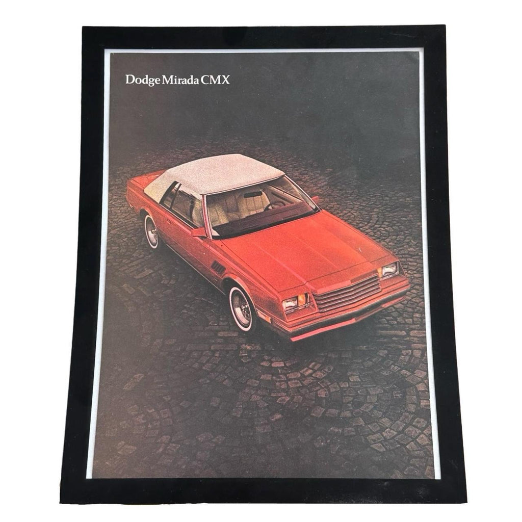 Vintage 1981 Red Dodge Miranda CMX Ad with Frame