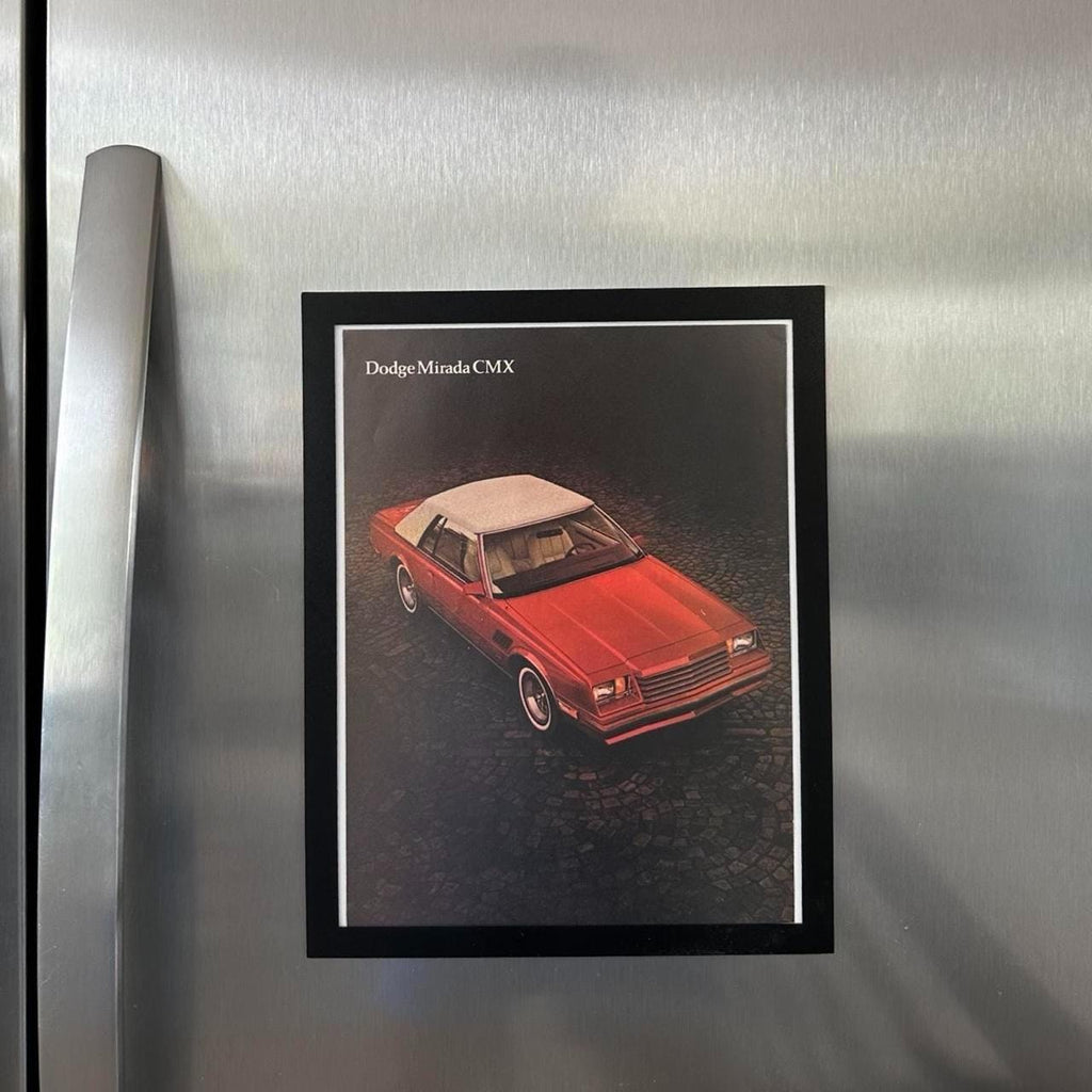Vintage 1981 Red Dodge Miranda CMX Ad with Frame
