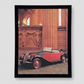 Vintage 1938 Black & Red BMW 327 Cabriolet Editorial Print from 1997 with frame
