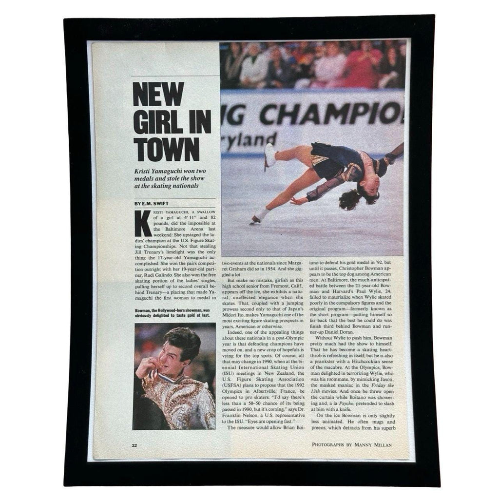 Vintage 1990's Kristi Yamaguchi Figure Skating Framed Editorial Print