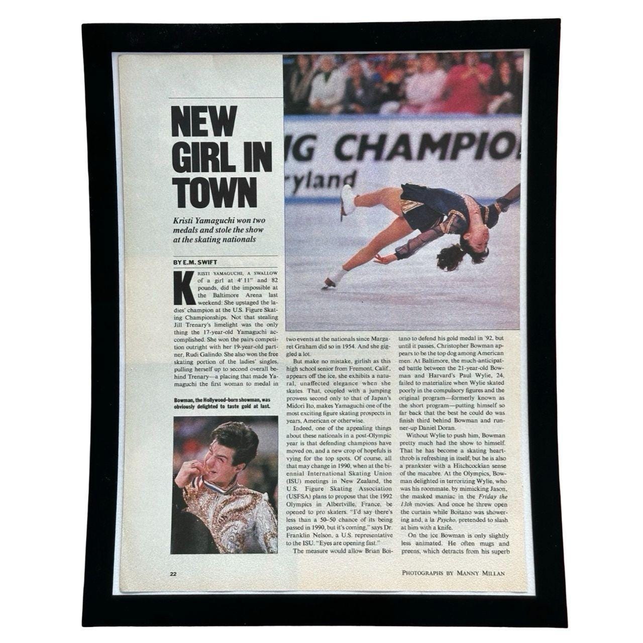 Vintage 1990's Kristi Yamaguchi Figure Skating Framed Editorial Print