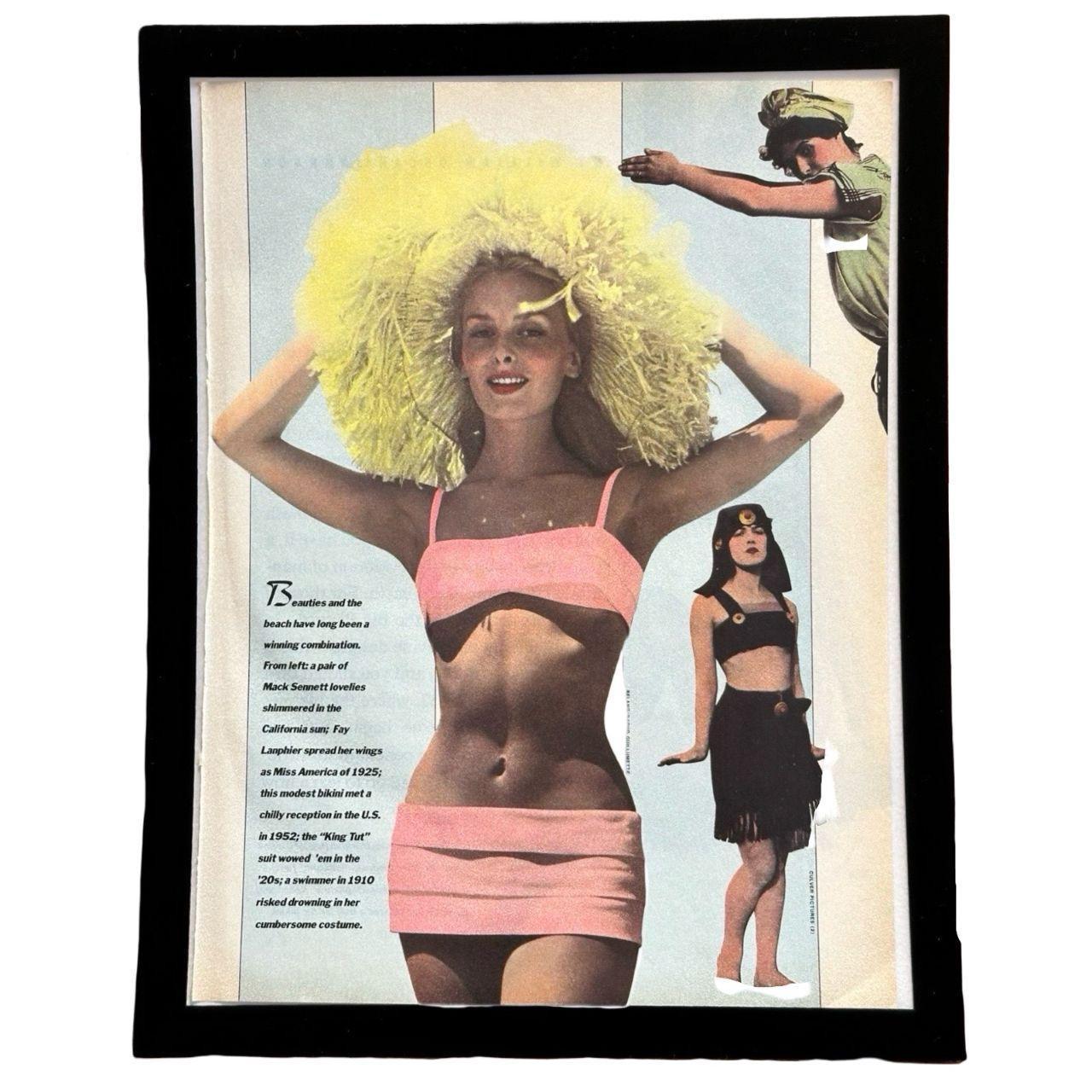 Vintage 60s Beach Fashion Sports Illustrated Editorial Print with Frame