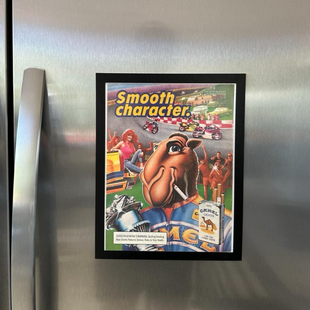 Vintage 1989 Framed Joe Camel Racing Ad