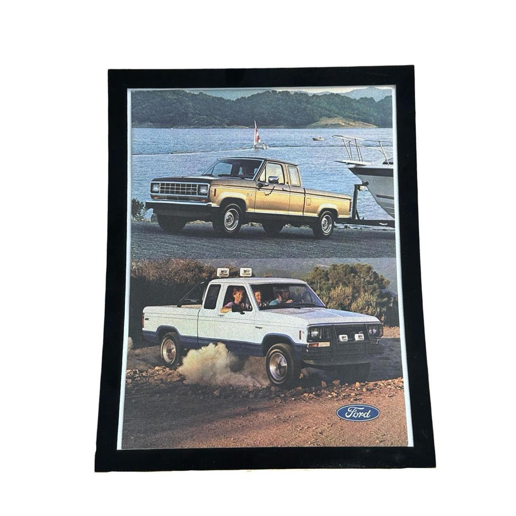 Vintage 1986 Ford Ranger Supercab XLT & STX Ad with Frame