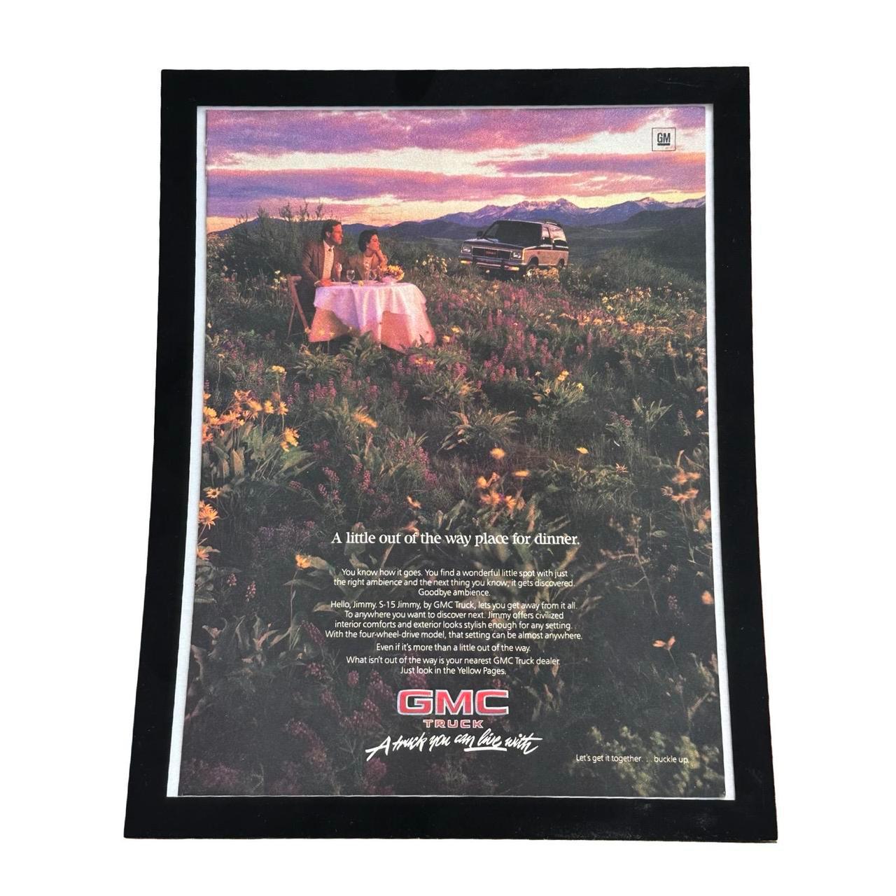 Vintage 1980s GMC S-15 Jimmy Ad with frame