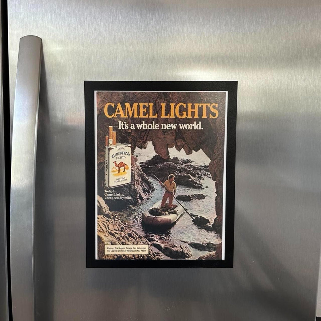 Vintage 1984 Camel Lights Ocean Explorer Ad with frame