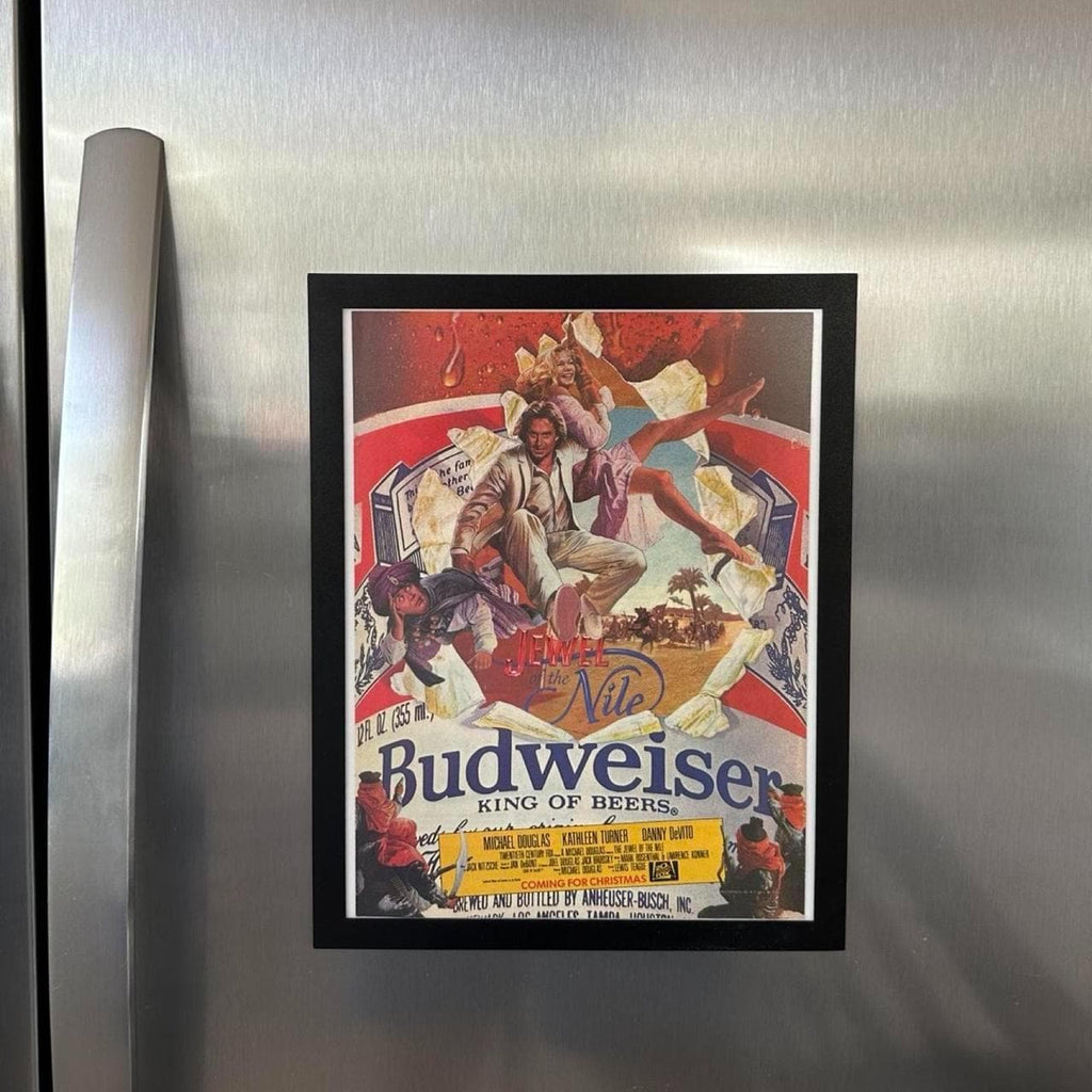 Vintage 1985 Budweiser x Jewel of the Nile Movie Promo Page with Frame