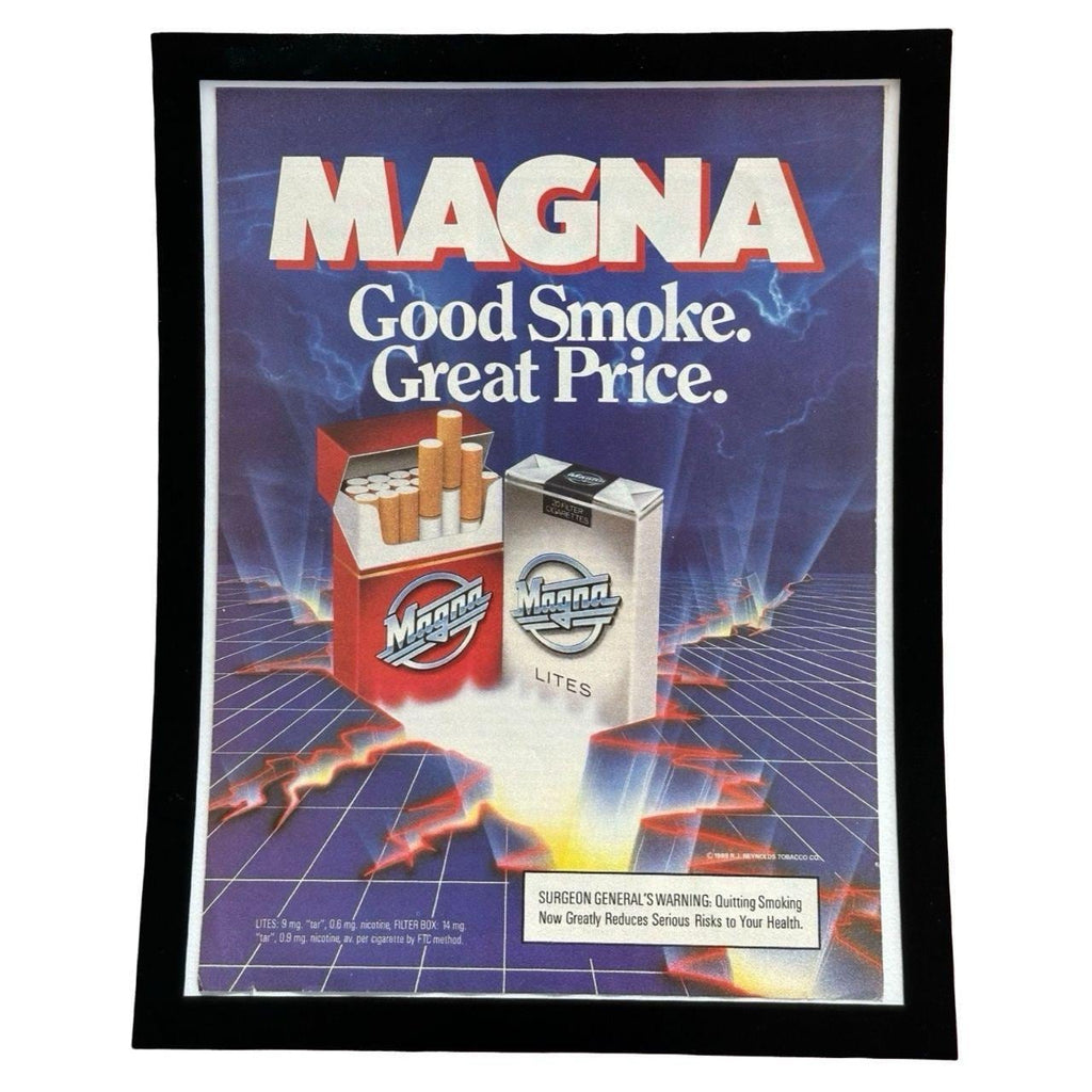 Vintage 1989 Magna Cigarettes Framed Ad