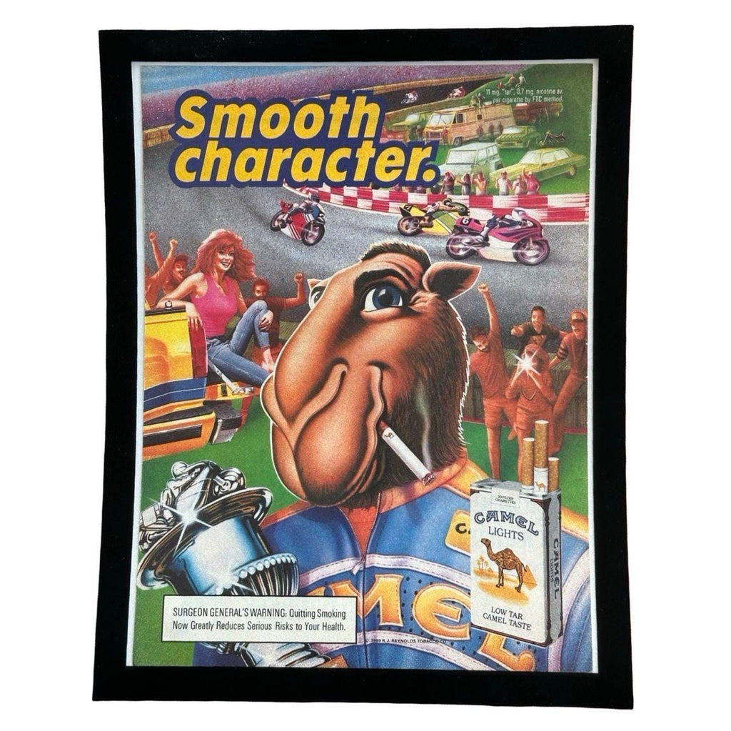 Vintage 1989 Framed Joe Camel Racing Ad
