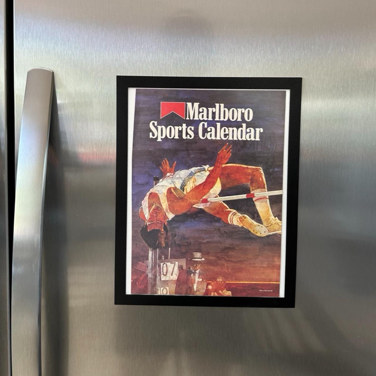 Vintage 1984 Framed Marlboro Sports Calendar Ad