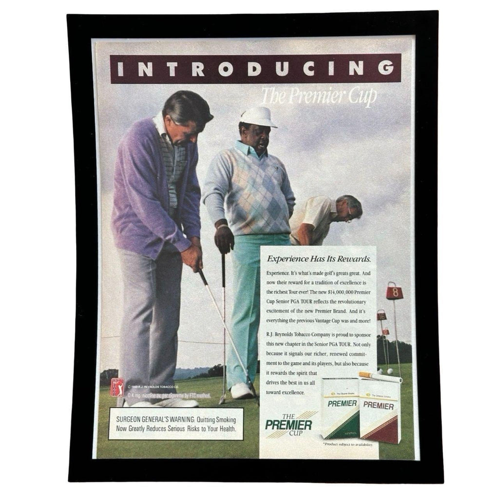 Vintage 1988 Framed R.J. Reynolds Tobacco Golf Ad