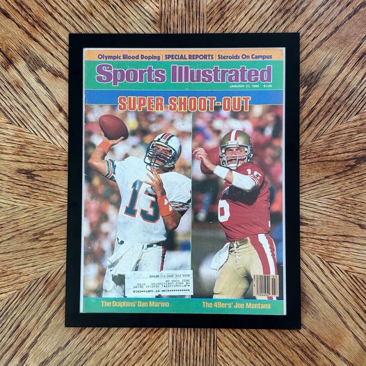 Sports Illustrated January 1985 Dan Marino vs Joe Montana Cover