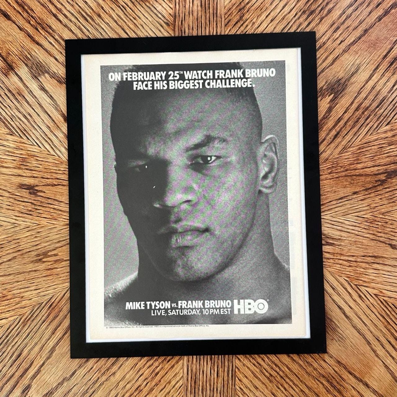 1989 HBO Mike Tyson vs Frank Bruno Fight Night Vintage Boxing Ad