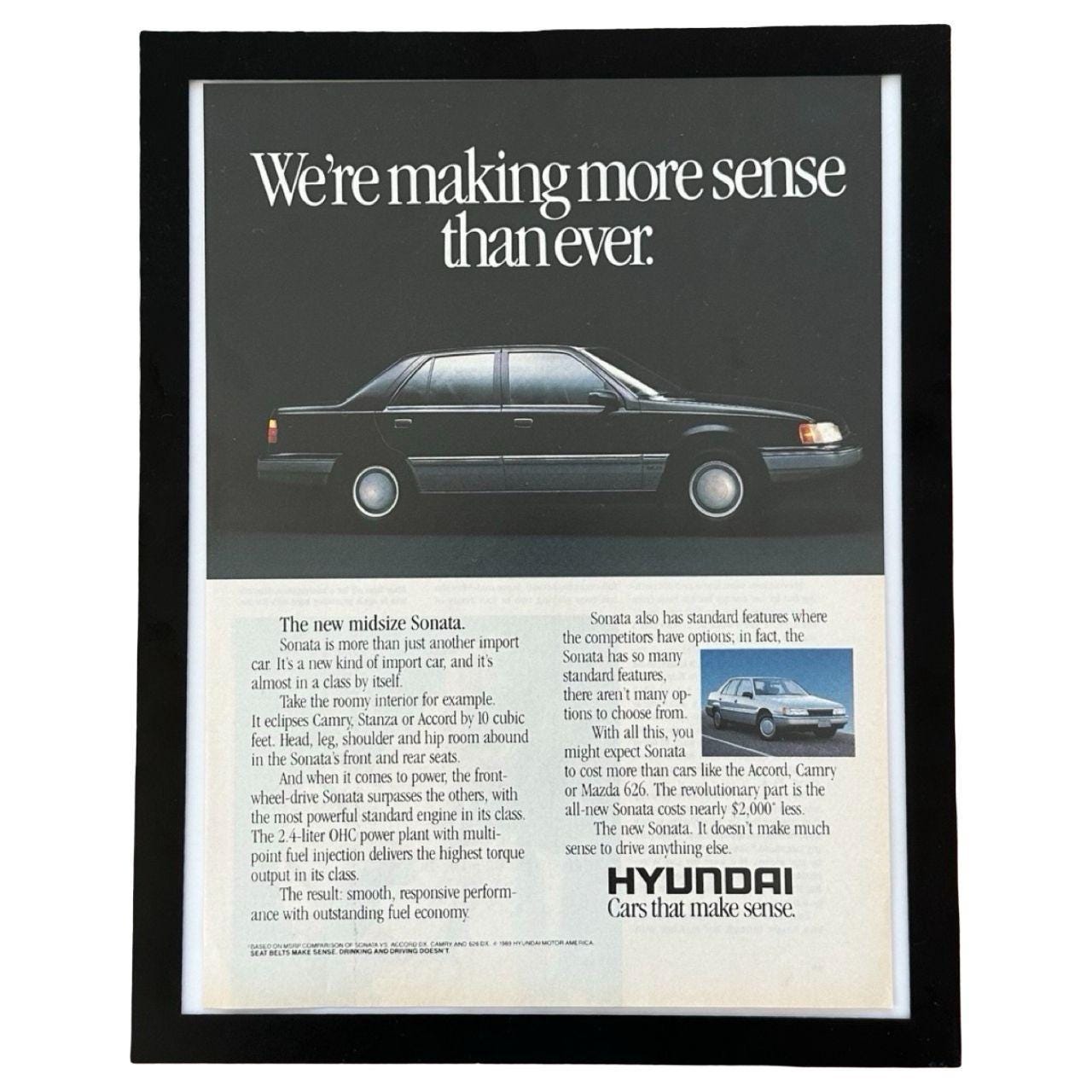 1989 Hyundai Sonata Making More Sense 1989 Vintage Car Ad
