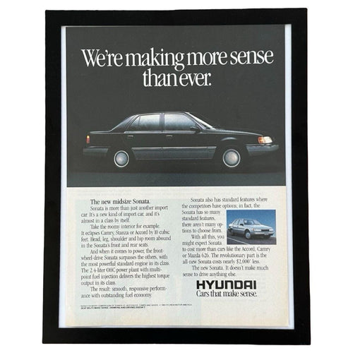 1989 Hyundai Sonata Making More Sense 1989 Vintage Car Ad