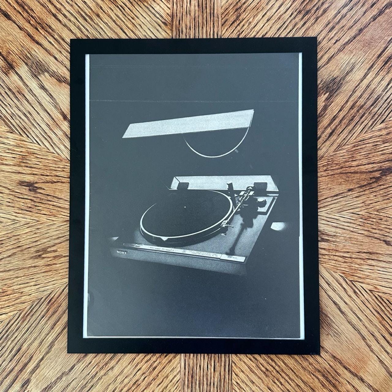1980's Sony Turntable Vintage Hi-Fi Audio Equipment Magazine Ad with Frame