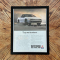 1980's Mitsubishi Eclipse "Try Not to Stare" Launch Magazine Ad with Frame
