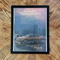 1980's Oldsmobile Cutlass Ciera NYC Skyline Vintage Car Magazine Ad with Frame