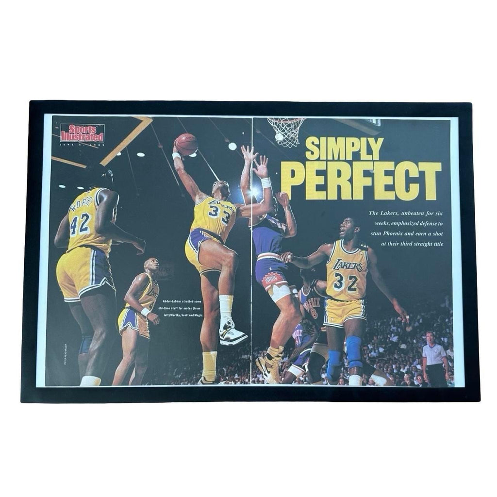 Vintage 1989 Sports Illustrated NBA Lakers vs Suns Print with Frame