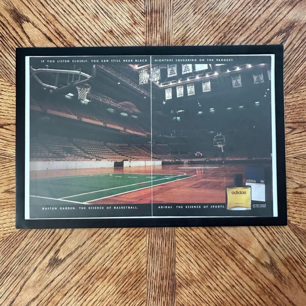 Vintage 1989 Boston Garden Adidas Magazine Ad – Framed Basketball Sports Memorabilia