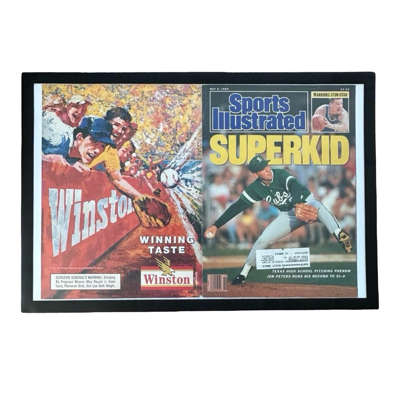 Vintage 1989 Jon Peters "SUPERKID" x Winston "Winning Taste" Sports Illustrated Magazine Cover with Frame