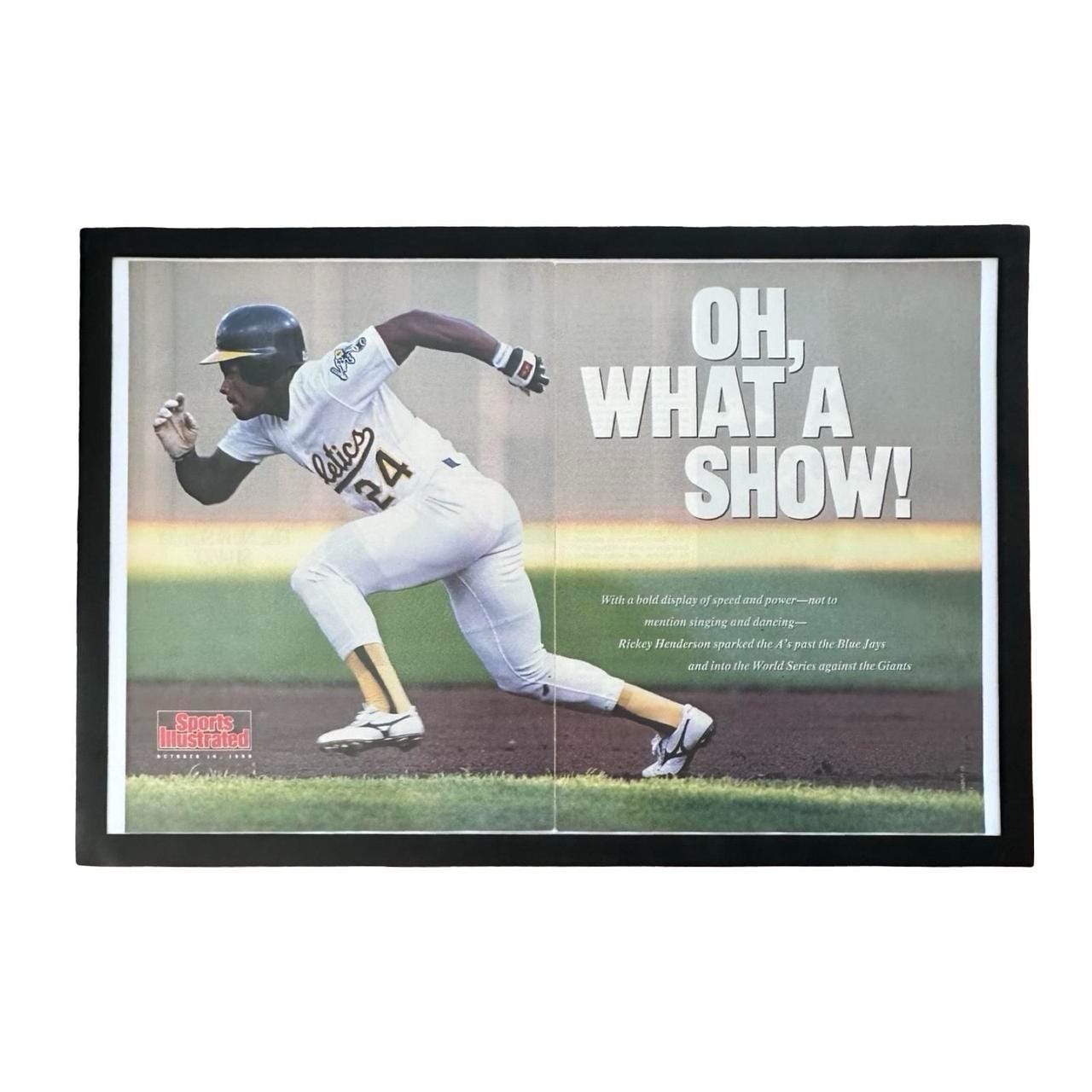 Vintage 1989 Rickey Henderson On the Run, Sports Illustrated Magazine Feature. "Oh, What a Show!"
