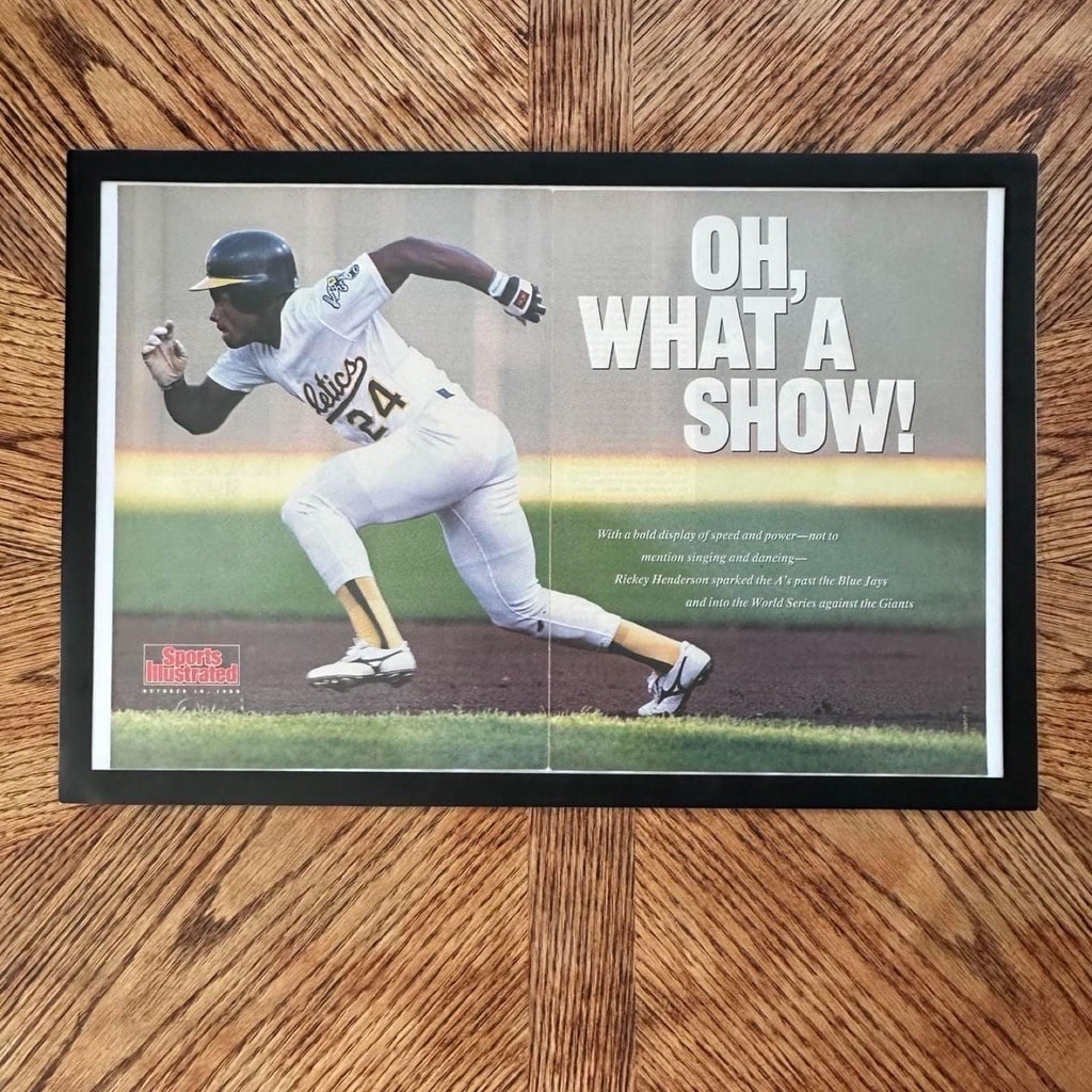 Vintage 1989 Rickey Henderson On the Run, Sports Illustrated Magazine Feature. "Oh, What a Show!"