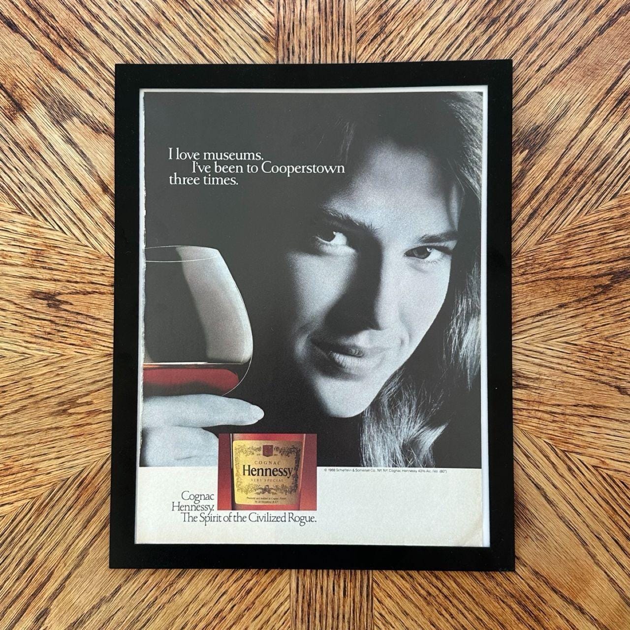 1988 Hennessy Cognac Spirit of the Civilized Rogue Cooperstown Vintage Ad