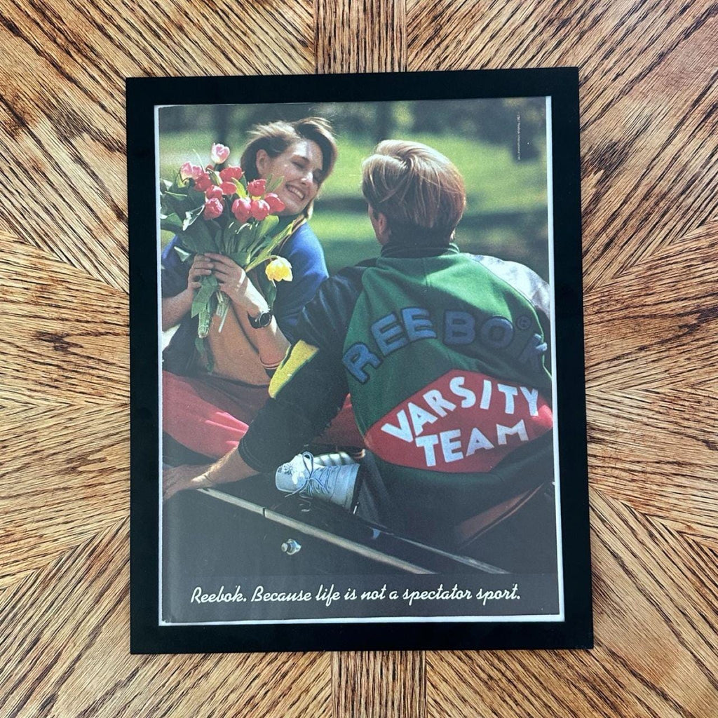 1987 Reebok Varsity Team Life is Not a Spectator Sport Vintage Ad