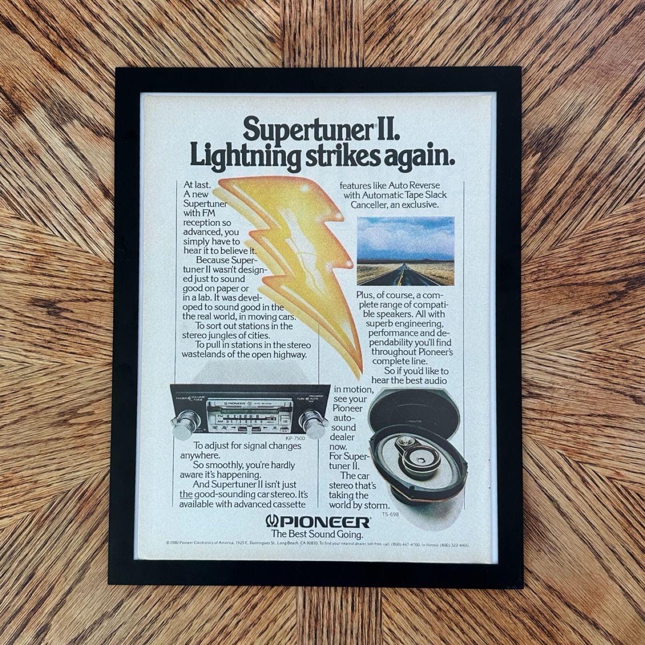1980 Pioneer Supertuner II Car Stereo Lightning Strikes Again Ad