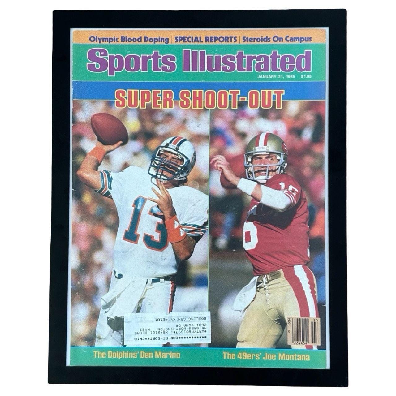 Sports Illustrated January 1985 Dan Marino vs Joe Montana Cover