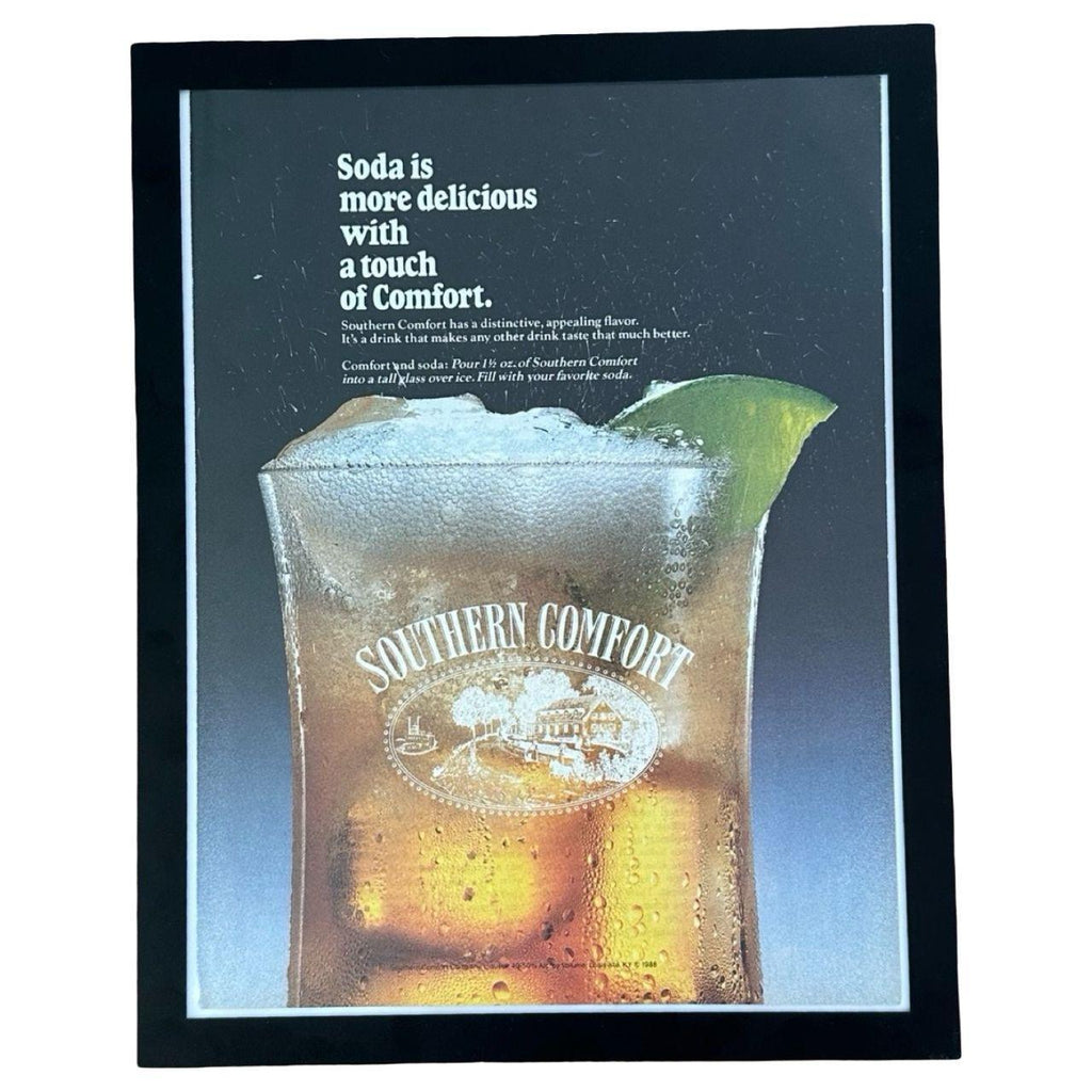 1988 Southern Comfort "Soda is more delicious with a touch of Comfort" Vintage Ad