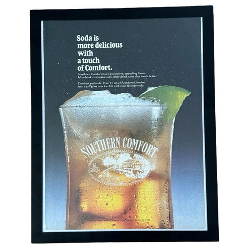 1988 Southern Comfort "Soda is more delicious with a touch of Comfort" Vintage Ad