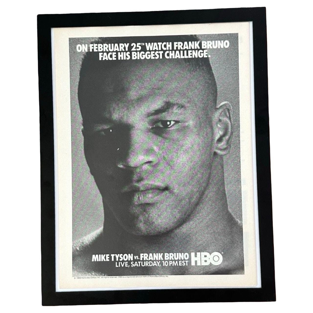 1989 HBO Mike Tyson vs Frank Bruno Fight Night Vintage Boxing Ad