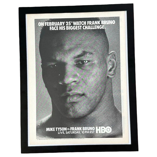 1989 HBO Mike Tyson vs Frank Bruno Fight Night Vintage Boxing Ad
