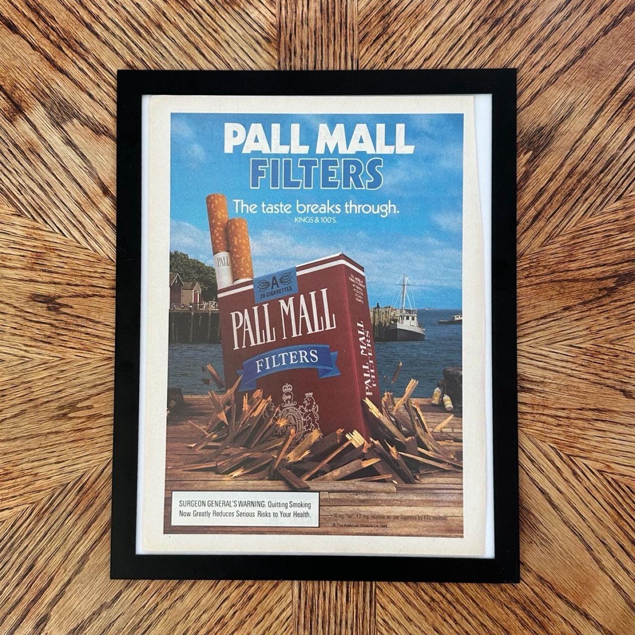 1988 Pall Mall Filters The Taste Breaks Through Vintage Cigarette Ad